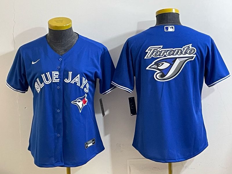 Women 2025 Toronto Blue Jays Blank Blue Game Nike MLB Jersey style 011